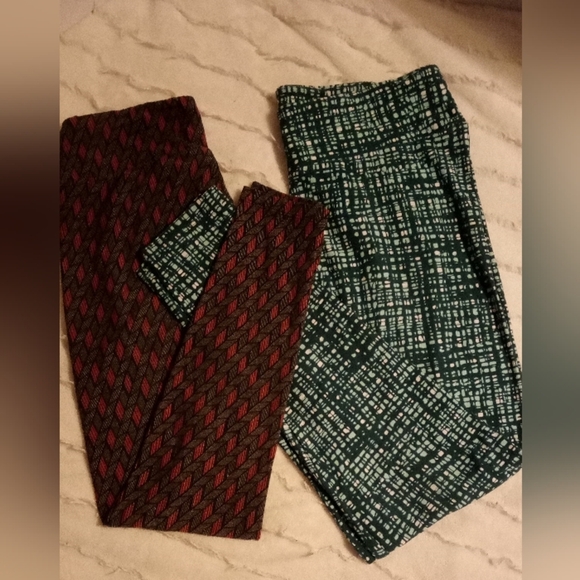 Leggings LuLaRoe 2 pairs Tall and curvy one size Form Fitting Buttery - Picture 1 of 11